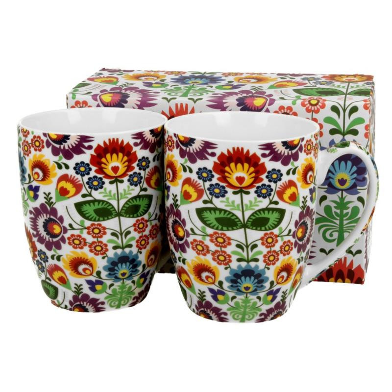 Kubki 2 sztuki 360ml ceramiczne Łowicz